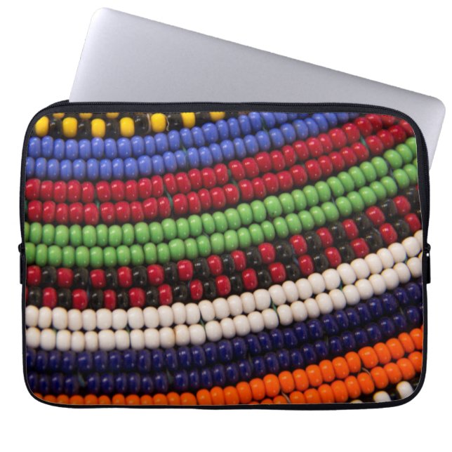 Massai Tribal Bead Pattern Laptop Sleeve (Front)
