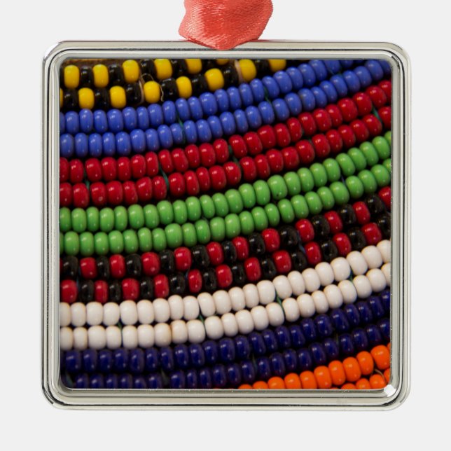 Massai Tribal Bead Pattern Metal Tree Decoration (Front)