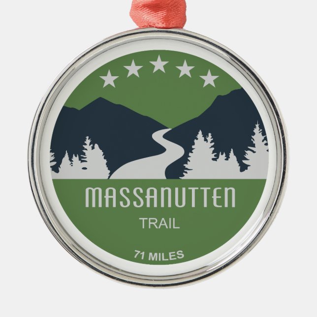 Massanutten Trail Virginia Metal Tree Decoration (Front)