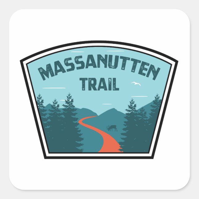 Massanutten Trail Virginia Square Sticker (Front)