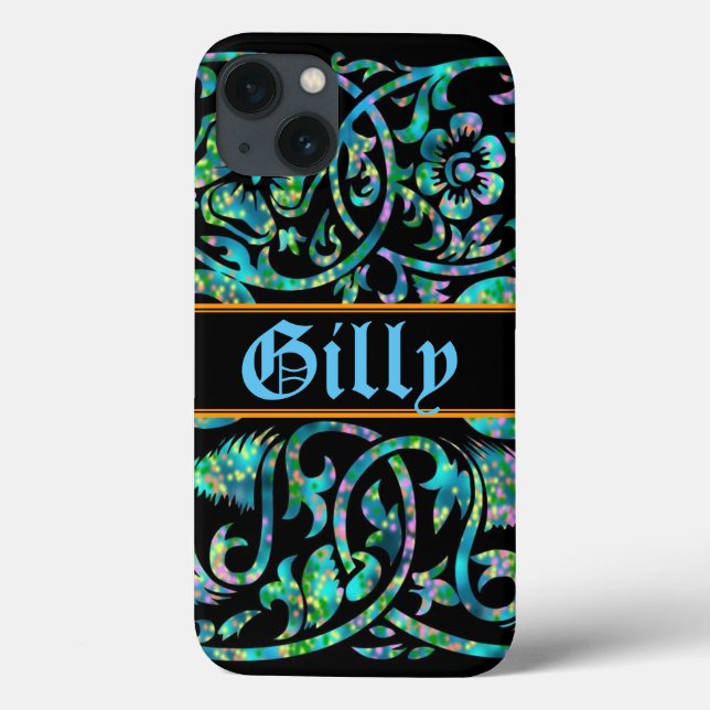 Masselli Blue Old English Monogram Phone Case (Back)