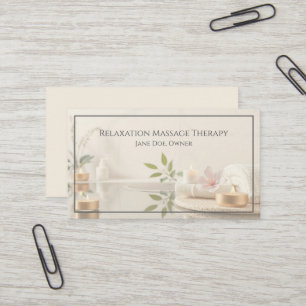 Masseuse Massage Therapy Therapist Business Card