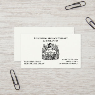 Masseuse Massage Therapy Therapist Business Card