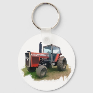 Massey Ferguson Red Tractor in the Field Key Ring