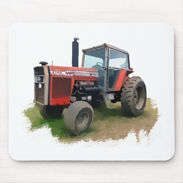 Massey Ferguson Red Tractor in the Field Mouse Mat (Front)