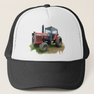 Massey Ferguson Red Tractor in the Field Trucker Hat