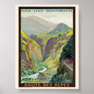 Massif de L'Oisans France Vintage Poster 1900