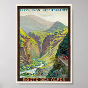 Massif de L'Oisans France Vintage Poster 1900