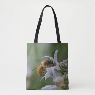 Massive bee,  or maybee(!) other insect, on a bag. tote bag