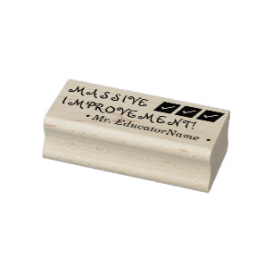 "MASSIVE IMPROVEMENT!" + Custom Educator Name Rubber Stamp