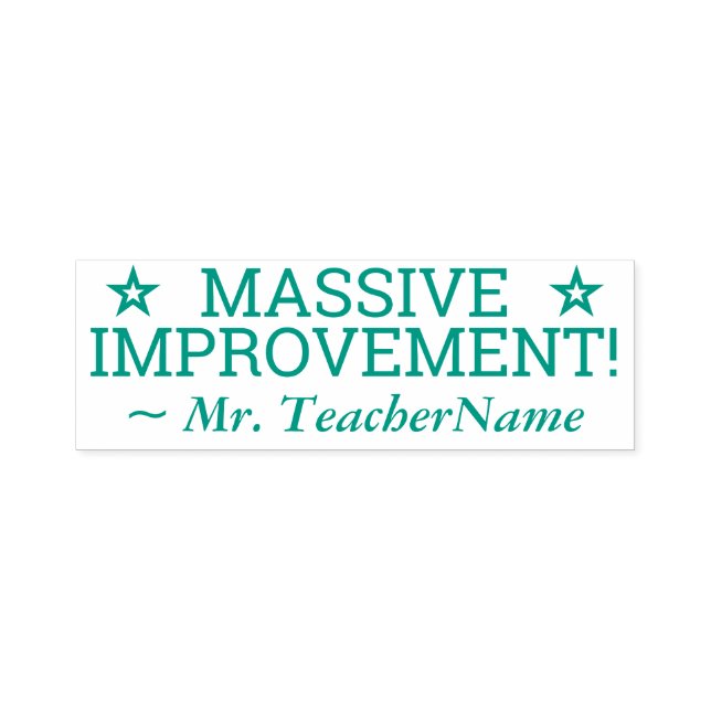 "MASSIVE IMPROVEMENT!" Instructor Rubber Stamp (Design)