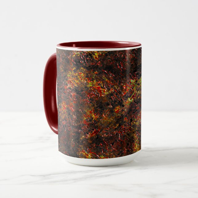 Massive spots and skinned brown and coral stains mug (Front Left)