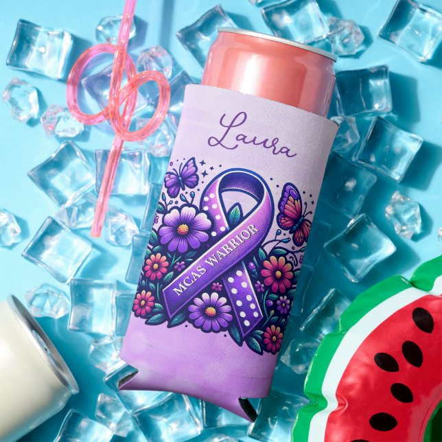 Mast Cell Activation Syndrome MCAS Warrior Seltzer Can Cooler (In Situ Summer)