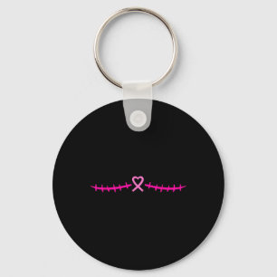 Mastectomy Breast Cancer Survivor Pink Ribbon Key Ring
