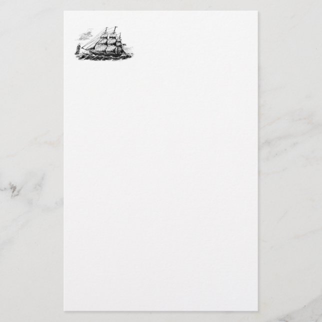 Masted Ship Stationary Stationery (Front)