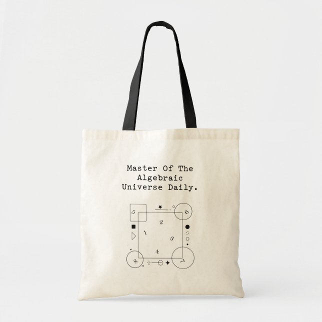 Master Algebraic Universe | Daily Math Whiz Tote Bag (Front)