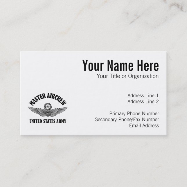 Master Aviation Badge Business Card (Front)