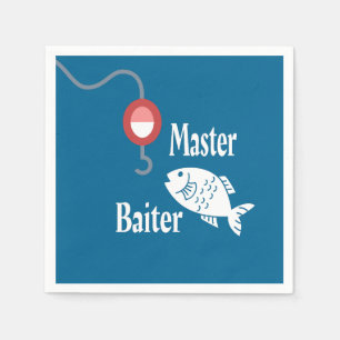 Master Baiter Fishing Funny Novelty Fish Joke Napkin