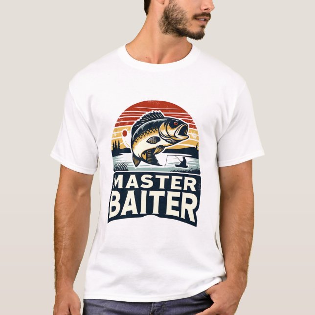 Master Baiter, Fishing Humour Design T-Shirt (Front)