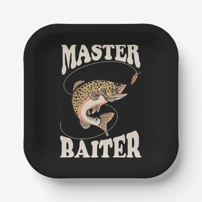 Master Baiter Fishing Paper Plate (Front)