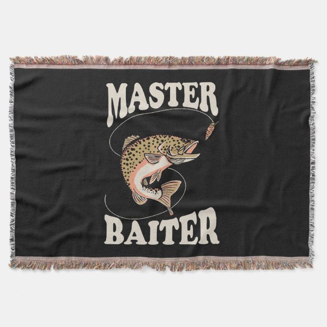 Master Baiter Fishing Throw Blanket (Front)
