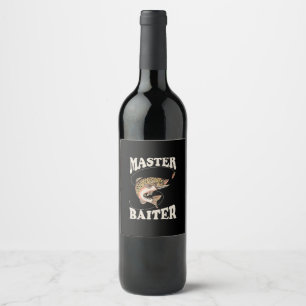 Master Baiter Fishing Wine Label
