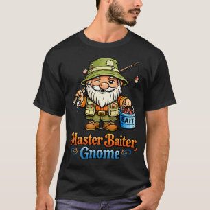 Master Baiter Gnome Funny Fishing Art T-Shirt