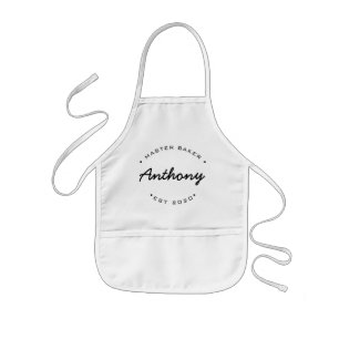 Master Baker Established year Custom Name Kids Kids Apron