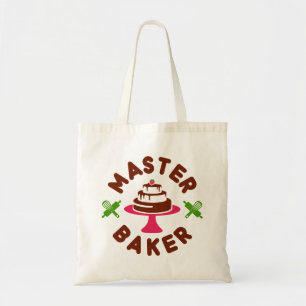 Master Baker Minimal Chocolate Cake Tote Bag
