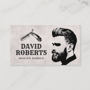 Master Barber Razor Barbershop Hair Stylist Business Card
