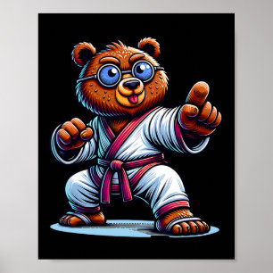 Master Bear Karate Bear Martial Arts Ursus Sensei  Poster