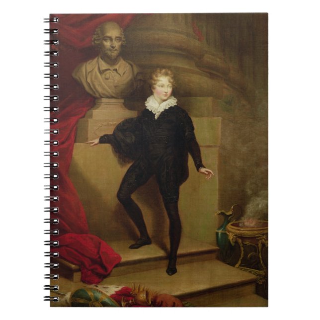 Master Betty as Hamlet before a bust of Shakespear Notebook (Front)