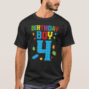 Master Builder 4th Birthday Boy 4 Four Year Buildi T-Shirt