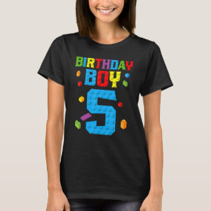 Master Builder 5th Birthday Boy 5 Five Year Buildi T-Shirt