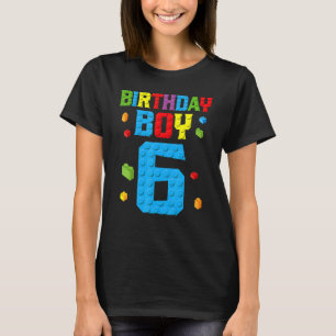 Master Builder 6th Birthday Boy 6 Six Year Buildin T-Shirt