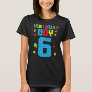 Master Builder 6th Birthday Boy 6 Six Year Buildin T-Shirt