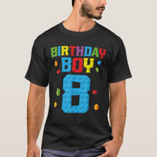 Master Builder 8th Birthday Boy 8 Eight Year Build T-Shirt