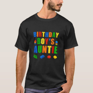 Master Builder Auntie Birthday Boy Building Bricks T-Shirt
