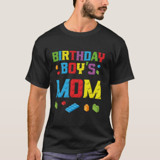 Master Builder Birthday Boy s Mum Building Bricks  T-Shirt