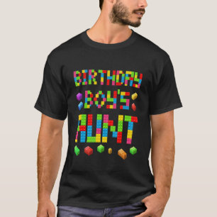 Master Builder Birthday Boy's Aunt Building Bricks T-Shirt