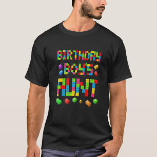 Master Builder Birthday Boy's Aunt Building Bricks T-Shirt