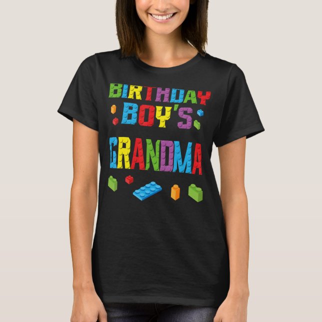 Master Builder Birthday Boy's Grandma Building Bri T-Shirt (Front)