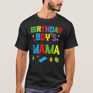 Master Builder Birthday Boy's Mama Building Bricks T-Shirt