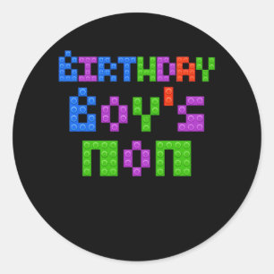 Master Builder Birthday Boy's Mum Building Bricks  Classic Round Sticker