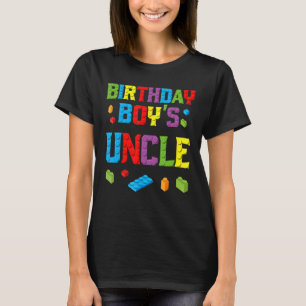 Master Builder Birthday Boy's Uncle Building Brick T-Shirt