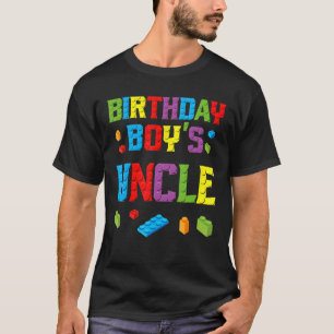 Master Builder Birthday Boy's Uncle Building Brick T-Shirt