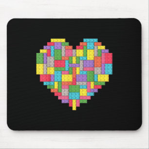 Master Builder Block Brick Building Heart Mouse Mat