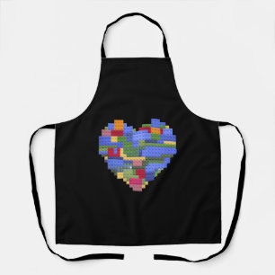 Master Builder Block Brick Building Heart Valentin Apron