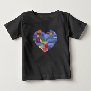 Master Builder Block Brick Building Heart Valentin Baby T-Shirt