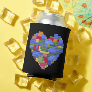 Master Builder Block Brick Building Heart Valentin Can Cooler